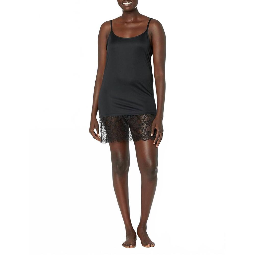 NEW PURE STYLE camilong extended camisole - plus in black